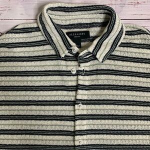 AllSaints Jackson Short Sleeve  Button Up Terry Cloth Shirt